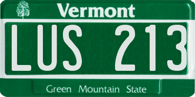 VT license plate LUS213