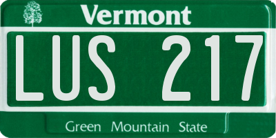VT license plate LUS217