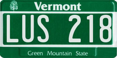 VT license plate LUS218
