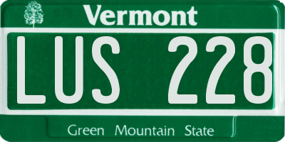 VT license plate LUS228
