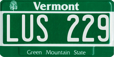 VT license plate LUS229