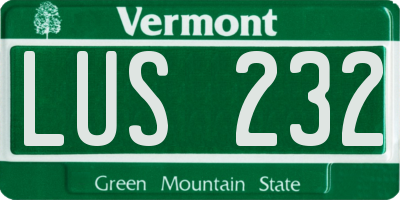 VT license plate LUS232
