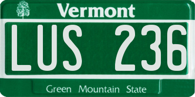 VT license plate LUS236