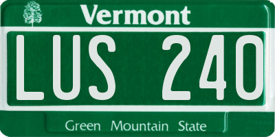 VT license plate LUS240