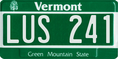 VT license plate LUS241