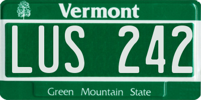 VT license plate LUS242