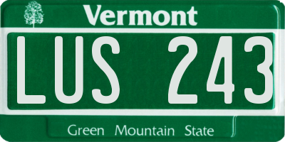 VT license plate LUS243