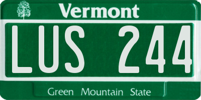 VT license plate LUS244