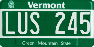 VT license plate LUS245