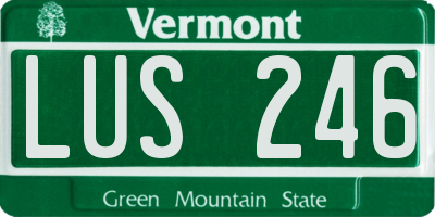 VT license plate LUS246