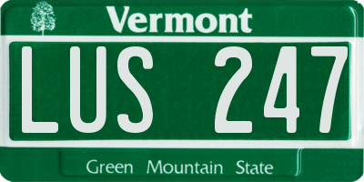 VT license plate LUS247