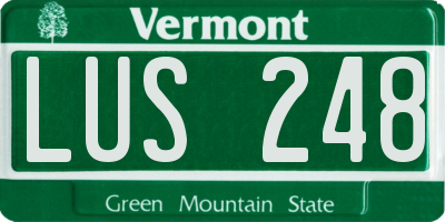 VT license plate LUS248