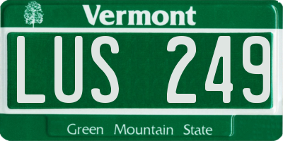 VT license plate LUS249