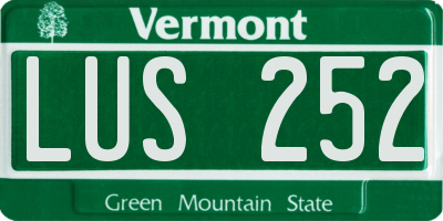 VT license plate LUS252