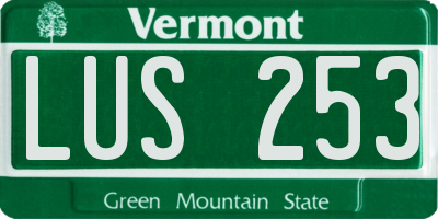 VT license plate LUS253