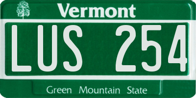 VT license plate LUS254