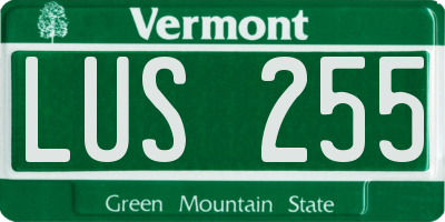 VT license plate LUS255