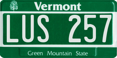 VT license plate LUS257
