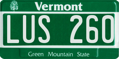 VT license plate LUS260