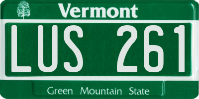 VT license plate LUS261