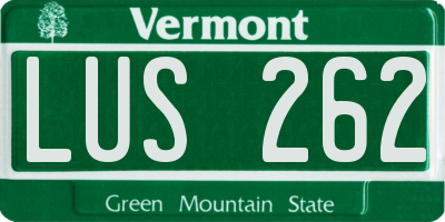 VT license plate LUS262