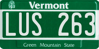 VT license plate LUS263