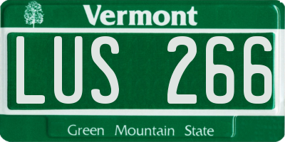 VT license plate LUS266