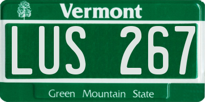 VT license plate LUS267
