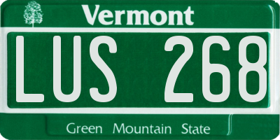VT license plate LUS268
