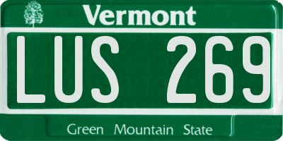VT license plate LUS269