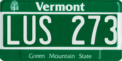 VT license plate LUS273