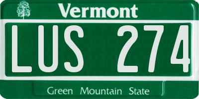 VT license plate LUS274