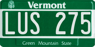 VT license plate LUS275