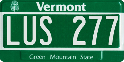 VT license plate LUS277