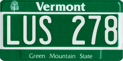 VT license plate LUS278