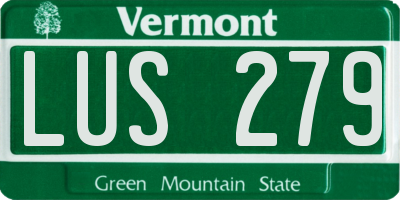 VT license plate LUS279