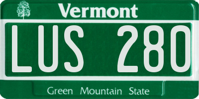 VT license plate LUS280