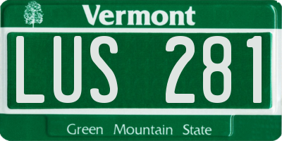 VT license plate LUS281