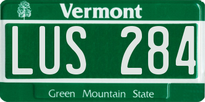 VT license plate LUS284