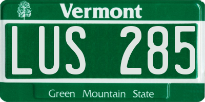 VT license plate LUS285