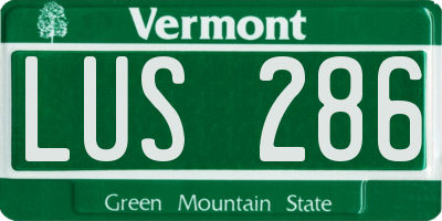 VT license plate LUS286