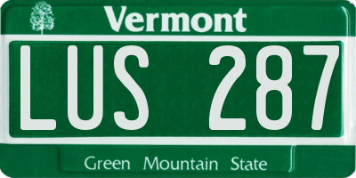 VT license plate LUS287