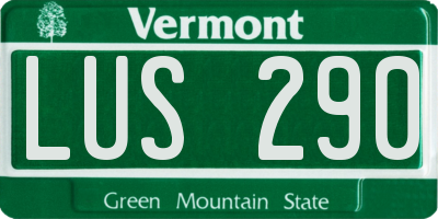 VT license plate LUS290