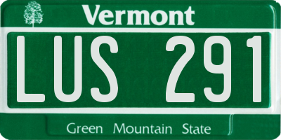 VT license plate LUS291