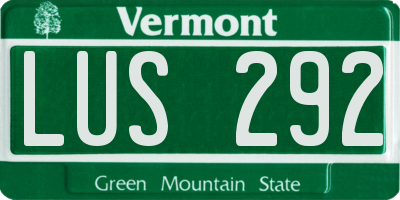 VT license plate LUS292