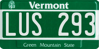 VT license plate LUS293