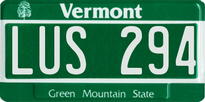 VT license plate LUS294