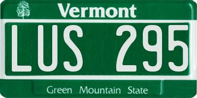 VT license plate LUS295