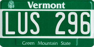 VT license plate LUS296
