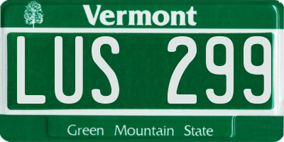 VT license plate LUS299